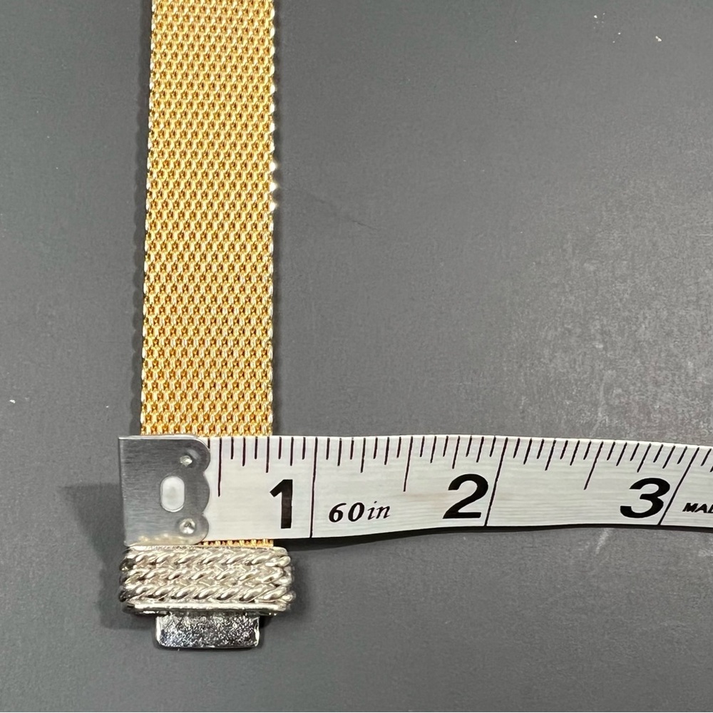 Gold and Silver Two-Tone Mesh Bracelet - Picture 9 of 10
